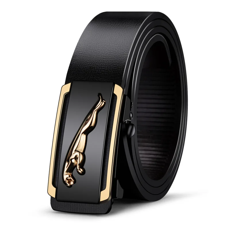 Молодежный ремень среднего возраста — новая воловья кожа с пуговицами из цинкового сплава, универсальный модный пояс для мужчин