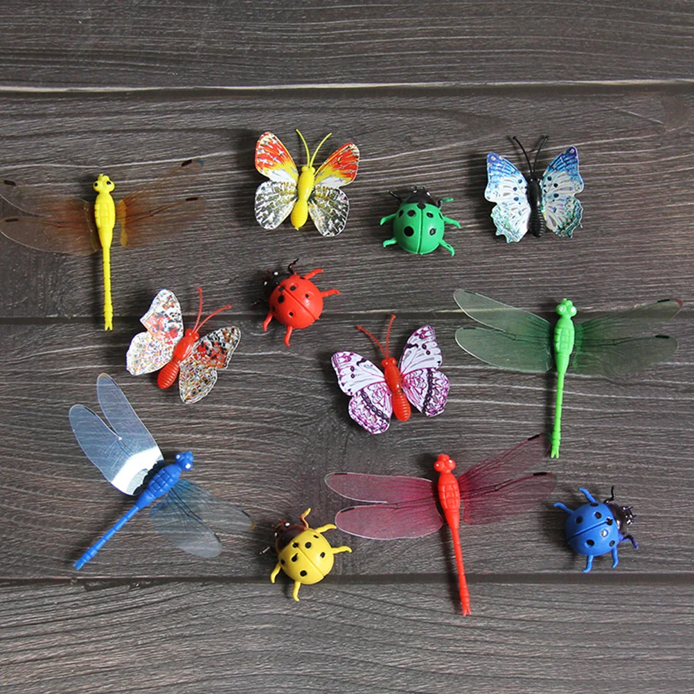 

2Set Simulation Insect Fridge Sticker PVC Magnetic Dragonfly Ladybug Butterfly Removable Decorative Refrigerator Window Door