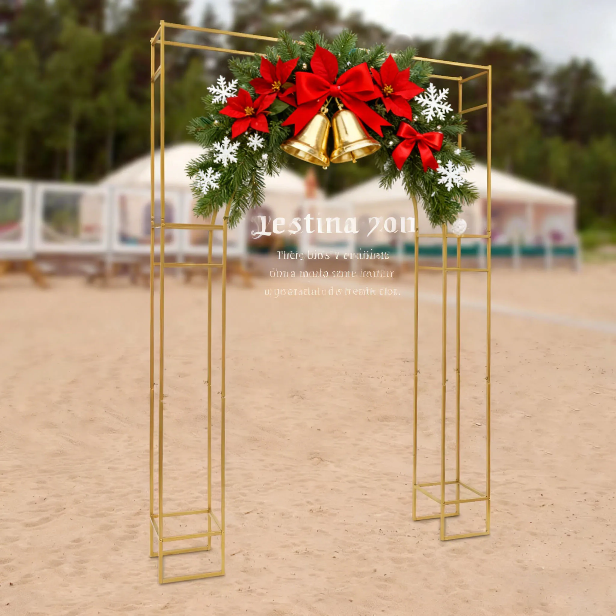 

Wedding Arch Stand with Square Base – Gold Metal Frame, Strong Carbon Steel for DIY Decorations, Perfect for Weddings, Parties