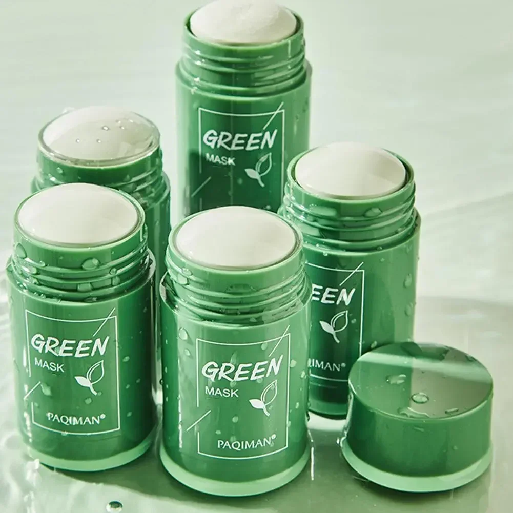 Mascarilla facial de té verde para limpieza profunda, mascarilla facial hidratante para limpieza profunda de poros y acné, 40g