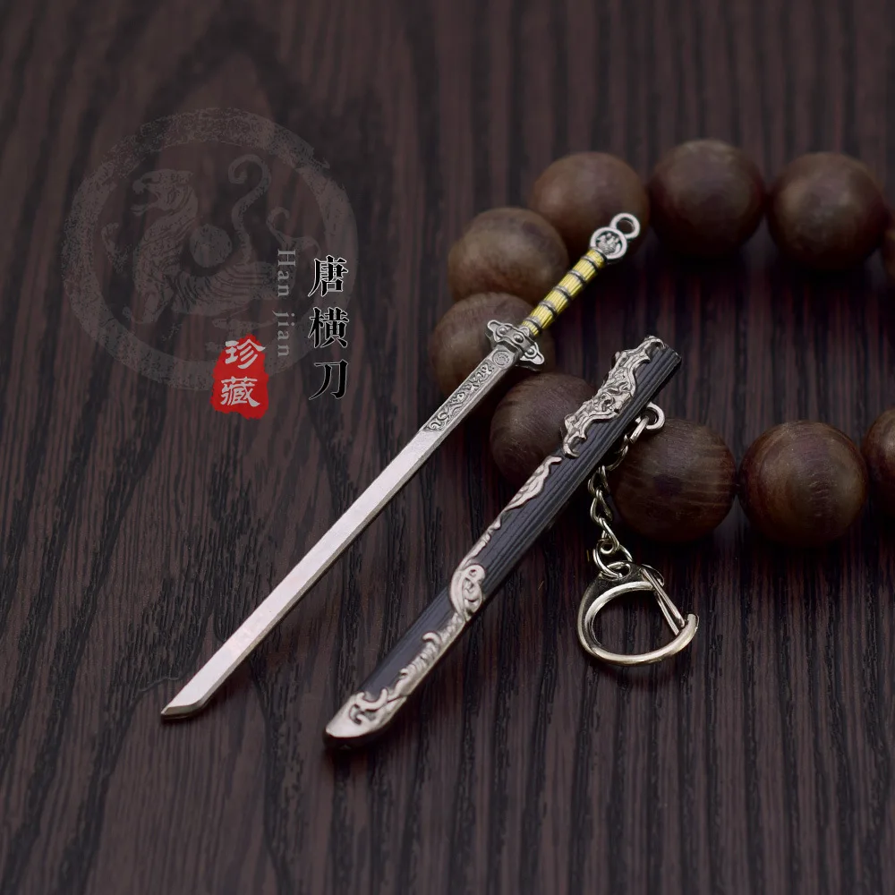 12CM mini oude beroemde zwaard Aziatische stijl wapens model Koning Goujian zwaard zwaard sleutelhanger hanger jongen cadeau schooltas hanger
