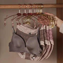 Luxury Gold Metal Underwear Hangers Space-Saving Hanger with Non-Slip Clips Clothing Rack for Pants Bra Display Closet Organizer