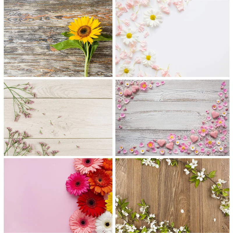 

Vinyl Custom Photography Backdrops Props Flower Wood Planks Photo Studio Background 21921 CXSC -15