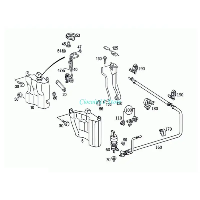 Y1ub 2118600147 فوهات غسالة الزجاج الأمامي لـ W203 W209