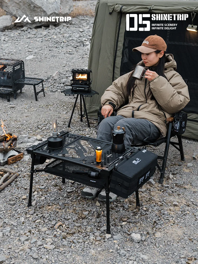 

Тактический складной стол ShineTrip IGT из алюминиевого сплава, портативный, для кемпинга, пикника, барбекю, с отсоединяемыми элементами