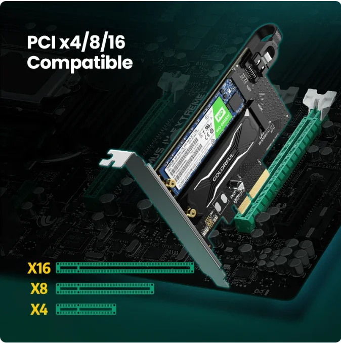 UGREEN M.2 NVME - PCI-E 3.0X4 Expressカード M.2 NVME SSDハードドライブケース用 32Gbps高転送速度
