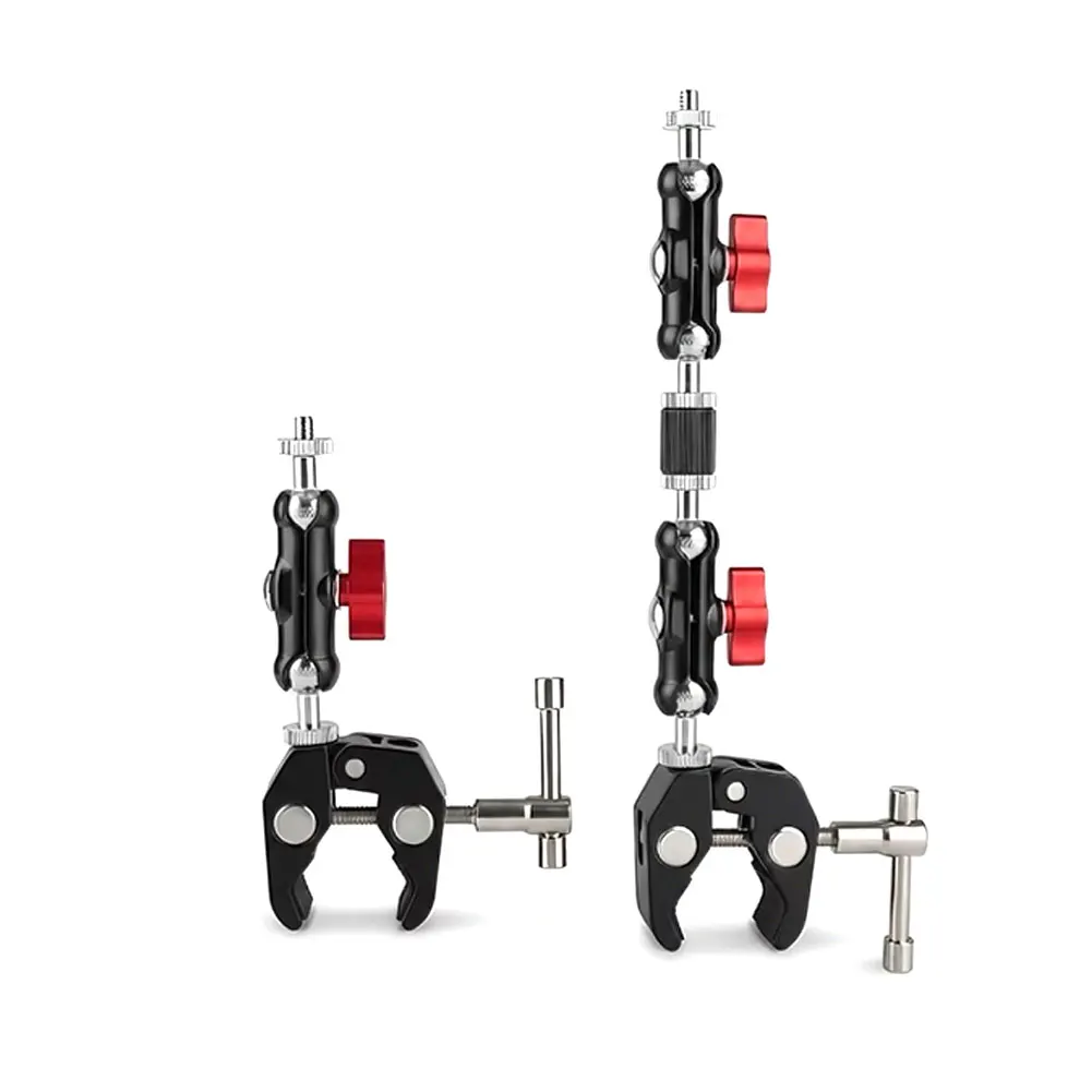 1/4Camera Metal Super Clamp with Double Ball Head Magic Arm 
