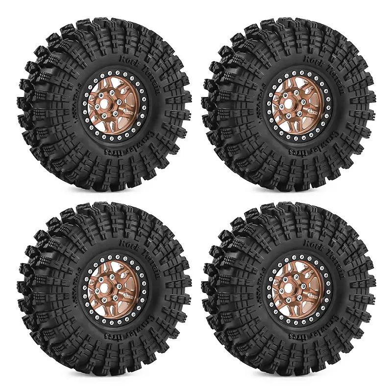 1.9 Inch Beadlock Wheels Tires 12mm Hex for TRX4 SCX10 Capra Axial SCX24 Traxxas Enduro RC Crawler Truck Upgrade Parts