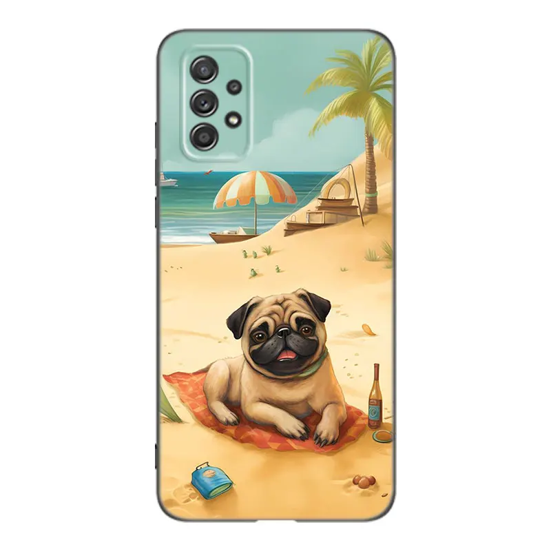 Pug Dog Phone Case For Samsung A13 A22 A24 A32 4G A23 A25 A34 A35 A52S A53 A54 A55 A73 5G A12 A14 A15 A31 A33 A50 A51 A72