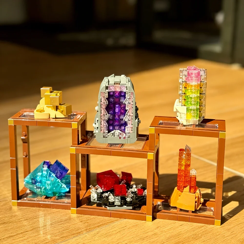 

Конструктор из кристаллов и драгоценных камней 21362, коллекция минералов, прозрачные частицы, 880 деталей, игрушка для мальчиков и девочек