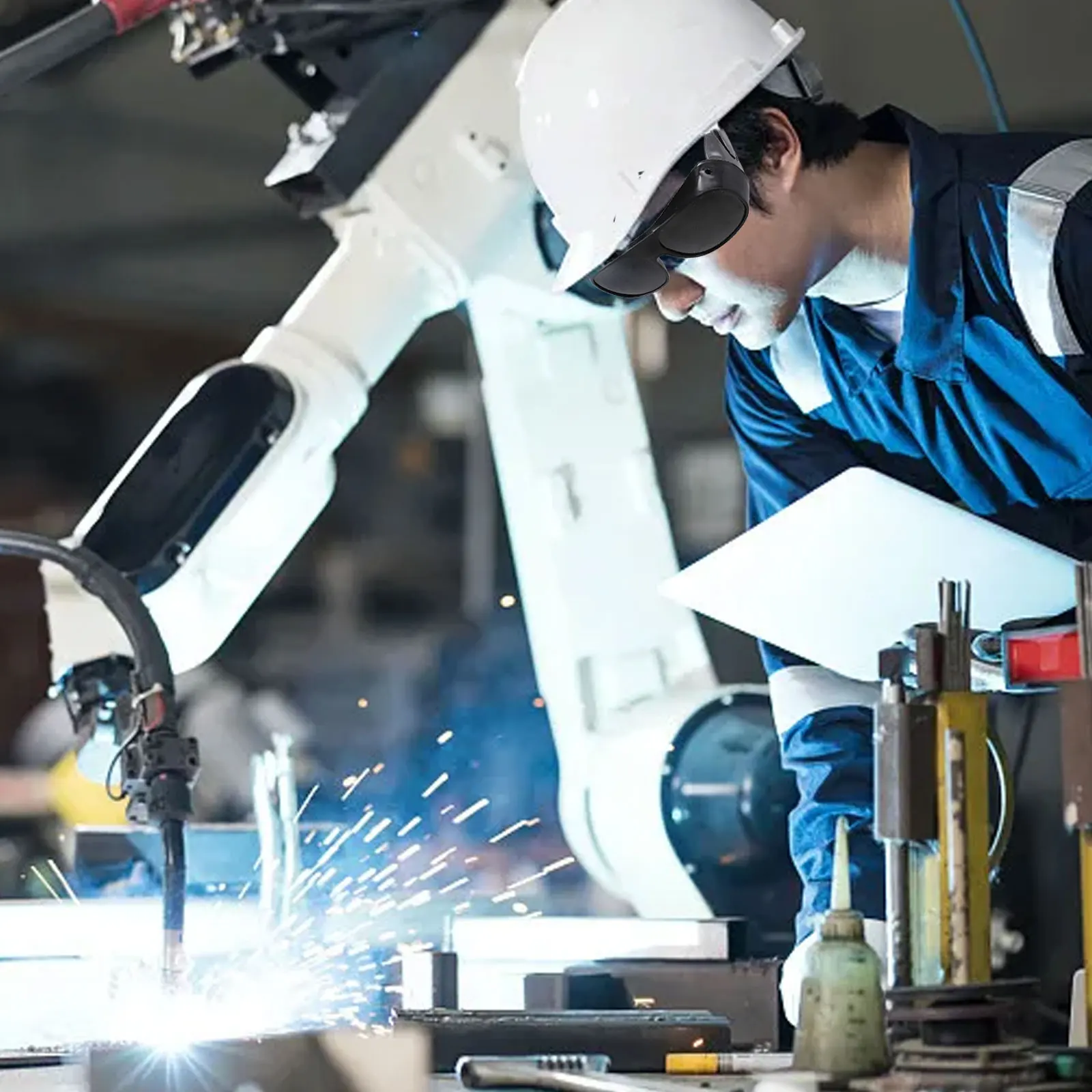 1 stücke Arc Schweißen Gläser Auto Verdunkelung Sicherheit Automatische Dimmen Schweißer Polycarbonat Objektiv Höhe 55mm Schweißen Ausrüstung