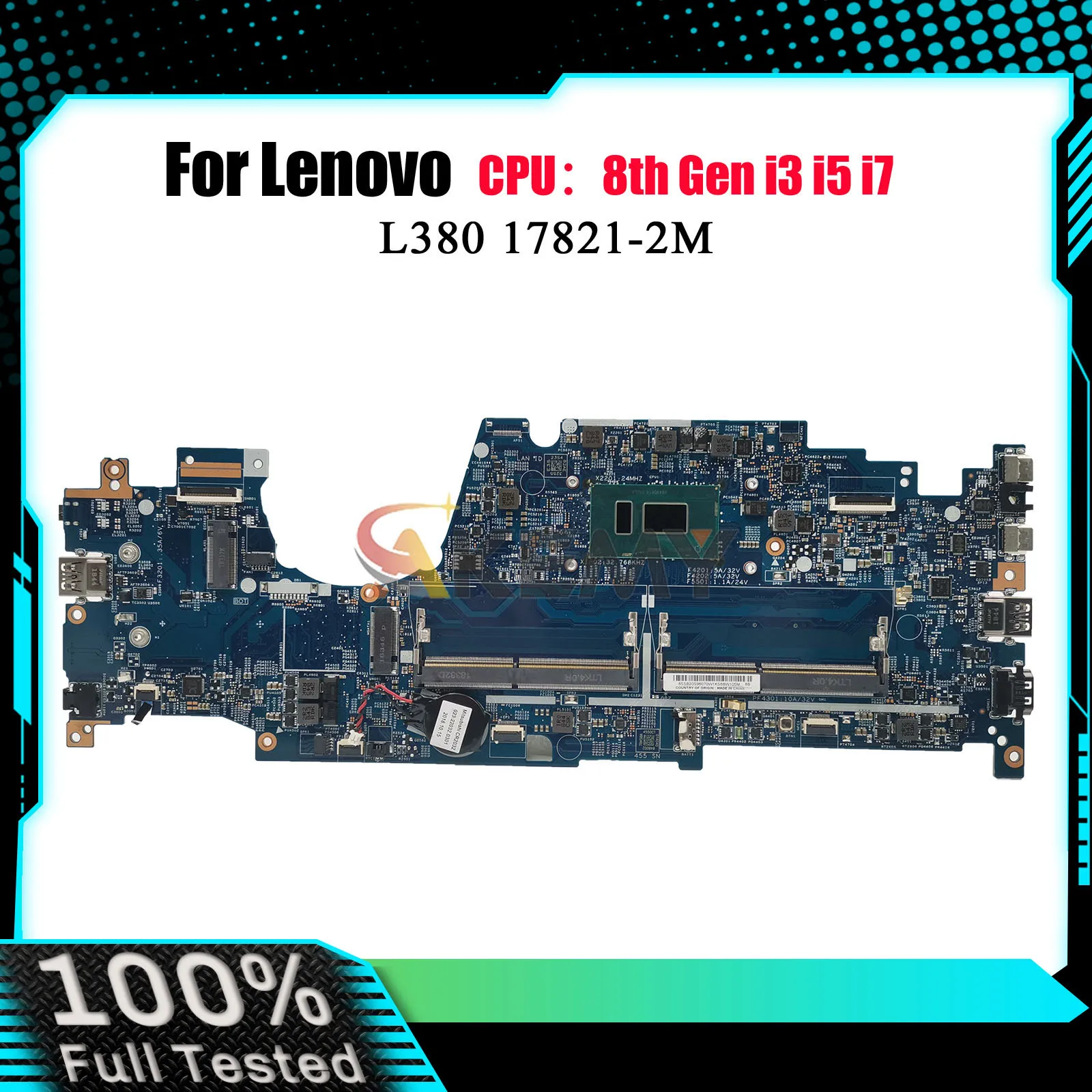 

Материнская плата для ноутбука 17821-2M для Lenovo ThinkPad L380 S2 с процессором I3 I5 7-го и 8-го поколения, 100% полностью протестирована