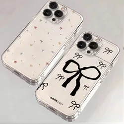 Colorful Small Bow Phone Case for Motorola Moto G9 G22 G32 G53 G30 G71 G72 G73 Edge 40 Pro Soft Transparent TPU Back Cover