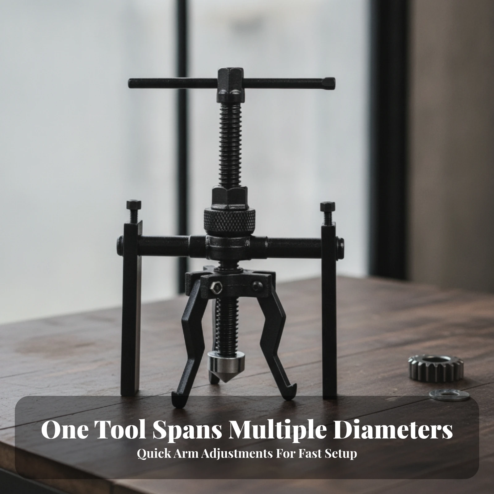 Internal Bearing Puller Corrosion-Resistant 3-Jaw Bearing Puller Tool Compact Heat-Treated for Mechanics, Tight Compartments