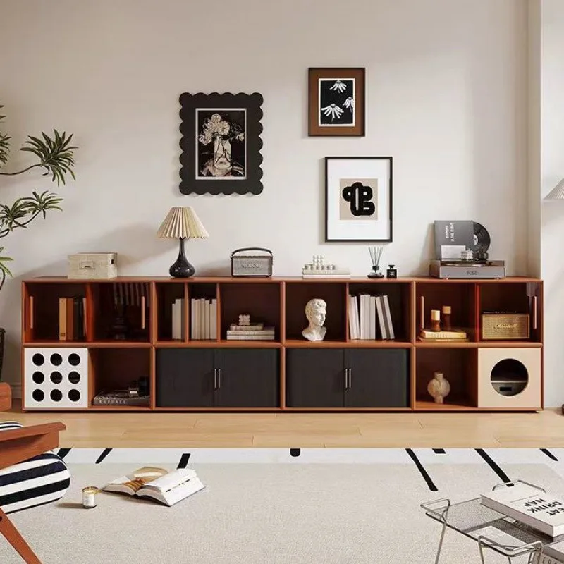 

New Modular Cabinet Solid Wood Multifunctional Free Combination TV Storage Bookcase Bay Window Cabinet Living Ro