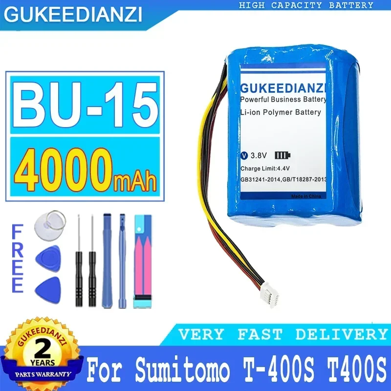 4000mAh GUKEEDIANZI Battery BU-15 (t400) For Sumitomo T-400S T400S Fiber Melting Machine Power Support Big Power bateria