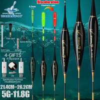 2024 New Electronic Fishing Float  Night Gravity Sensing Color Change High Sensitivity All Green Short Tailed Rock Fishing Float