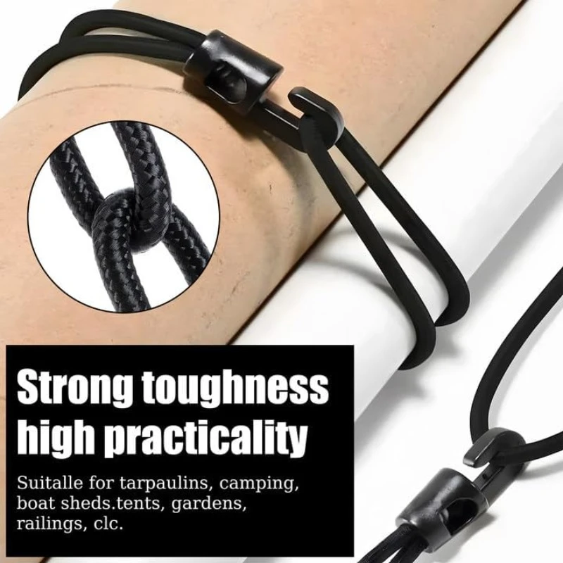 Multifunctional Elastic Bungee Ropes with Hook for Camping Luggage Bikes Cars Cord Fixed Ties High Elasticity Expander Rope Tool
