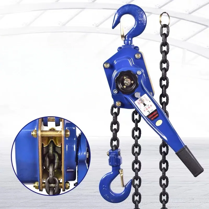 1 T Pulling Wrench Hoist Manual Lifting Chain Hoist Hand Chain Hook Portable Lever Block inverted Chain Hoist Tightener