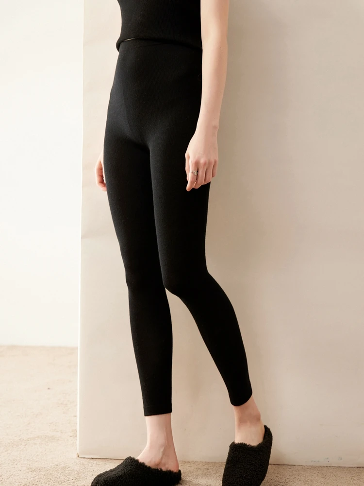 High Quality Women 100% Cashmere Legging Basic Soft elastic Pants Autumn Winter Cashmere Knitted Legging Trousers Warm Comfy