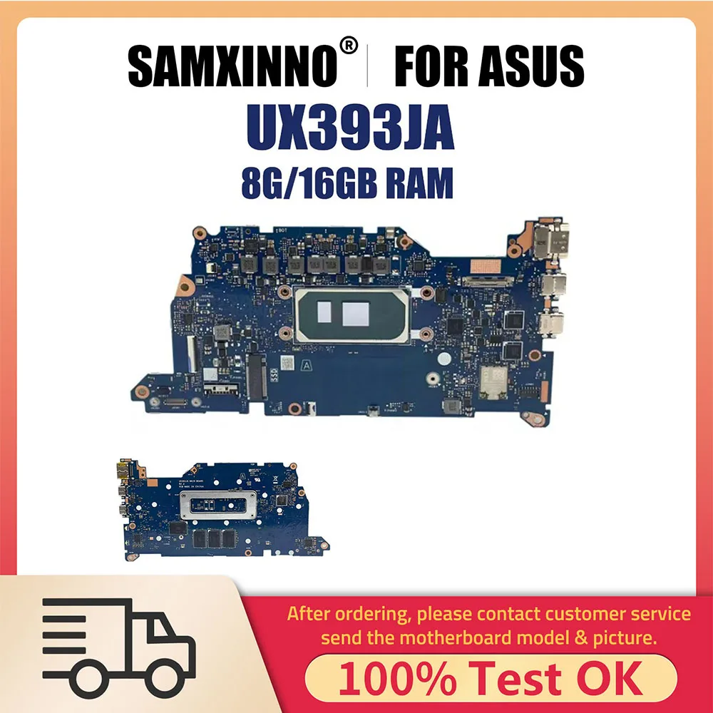 

Notebook Mainboard For Asus ZenBook UX393JA UX393 UX393JA Laptop Mother Board with i7 10th Gen CPU 8G 16GB RAM Systemboard