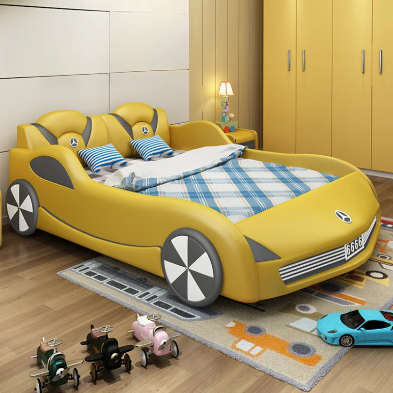 Queen Headboard Childrens Car Bed Wooden Nordic Single King Size Kids Bed Storage Modern Cama Montessoriana Infantil Furniture