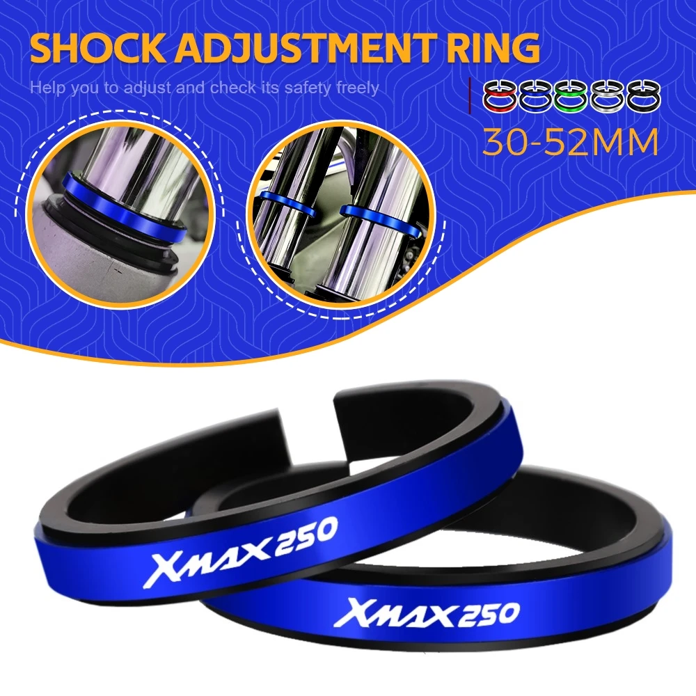 

FOR YAMAHA XMAX250 X-MAX XMAX 250 Motorcycle Adjustment Shock Absorber Auxiliary Rubber Ring CNC Accessories Fit 30MM-52MM