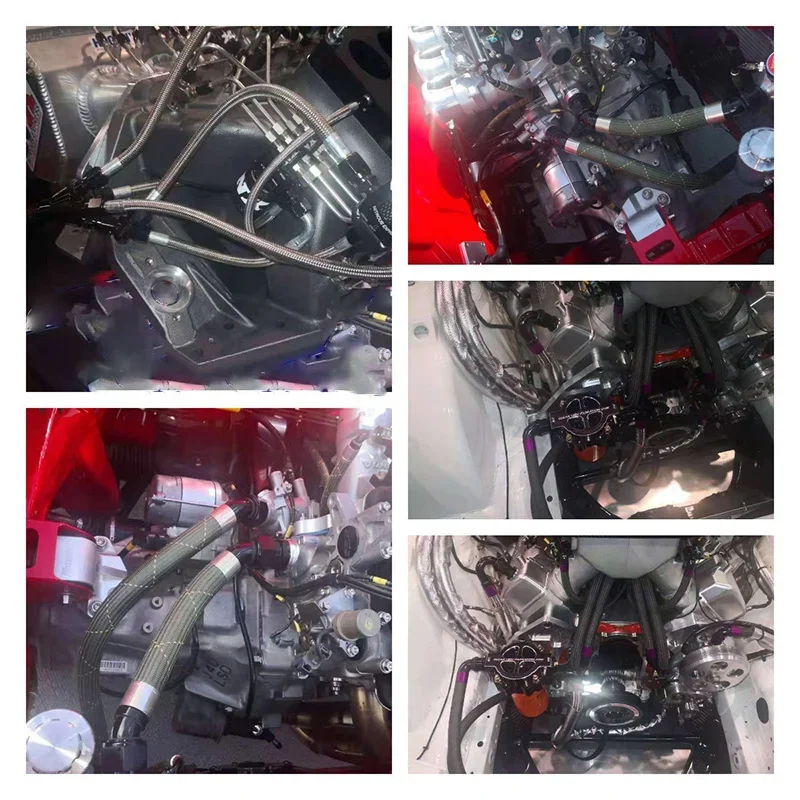 3M AN4 AN6 AN8 AN10 AN12 tuyau de carburant tuyau d'huile Tube en acier inoxydable tressé CPE + 0 90 degrés adaptateurs de raccord d'extrémité de tuyau pivotant