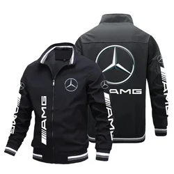 Herren Herbstjacke Mercedes-Benz Logo Print Jacke Windjacke Top Racing Team AMG Motorrad Rennjacke Custom Herrenbekleidung