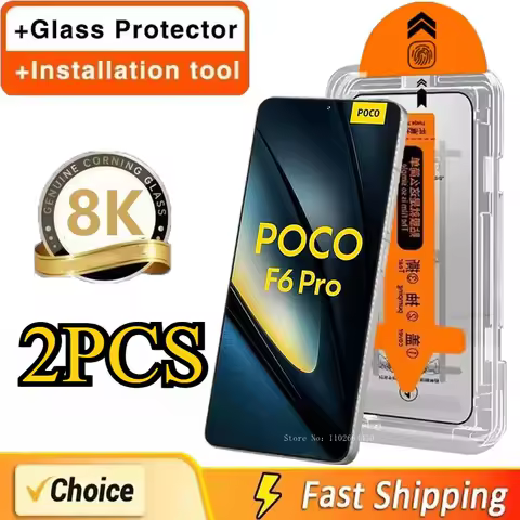 2PCS Oleophobic Coating Screen Protector For POCO F6 M4 Pro M5S F4 F3 Easy Installation Dust Free Box For POCO X6 X5 X4 Pro GT