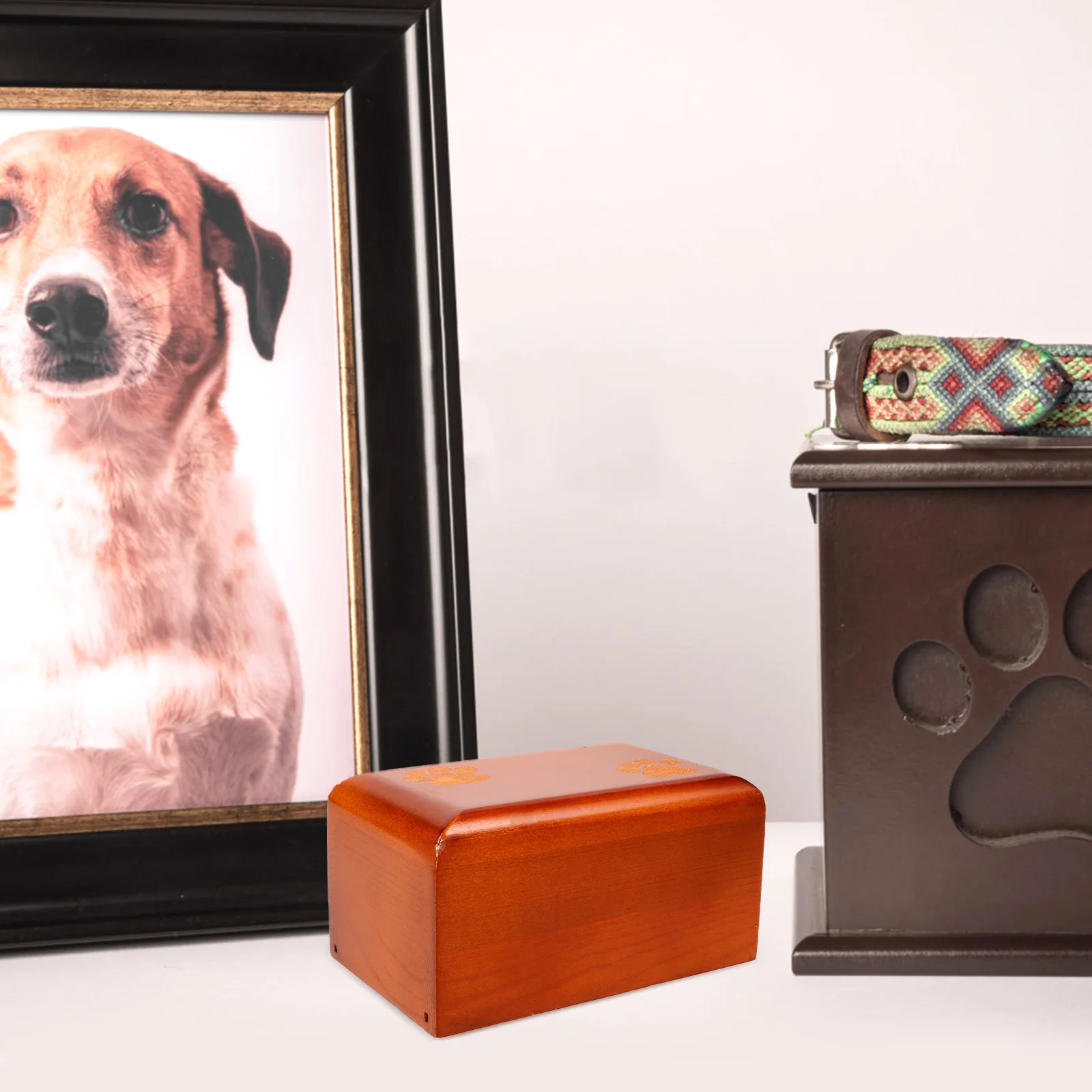 Urna de madera para mascotas, caja de cremación para cenizas de perros y gatos, recuerdo conmemorativo, soporte para enterrado de mascotas, urna de estilo madera con acabado natural seguro