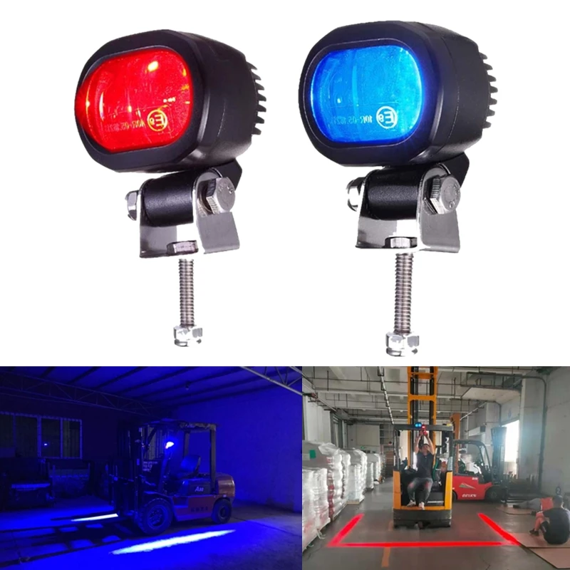 

10-80v E9 Mini forklift lights Red Warehouse keep out zone light Red zone pedestrian light Red Danger Warning lights