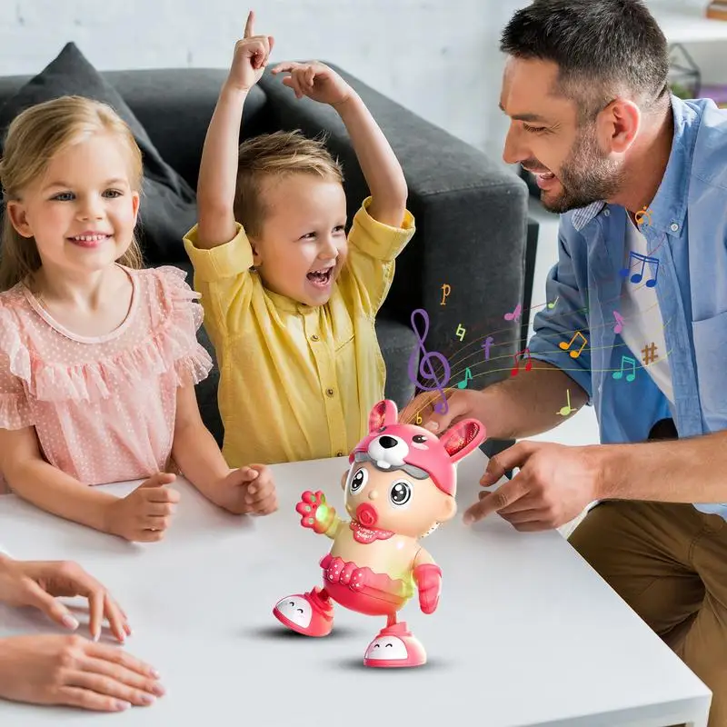 Robot de baile eléctrico para niños, Juguete musical de conejo ligero, baile de música, muñeca de conejo de estrella linda, máquina de baile, juguetes para bebés, regalo para niños