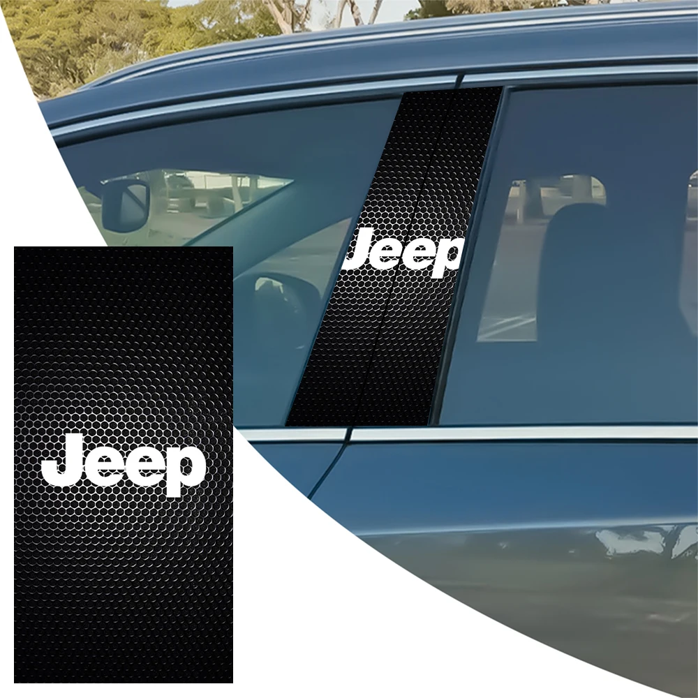 

2PCS Car Center Pillar Sticker Central Column Decal For JEEP Renegade Patriot GrandCherokee JK Wrangler Compass Auto Accessories