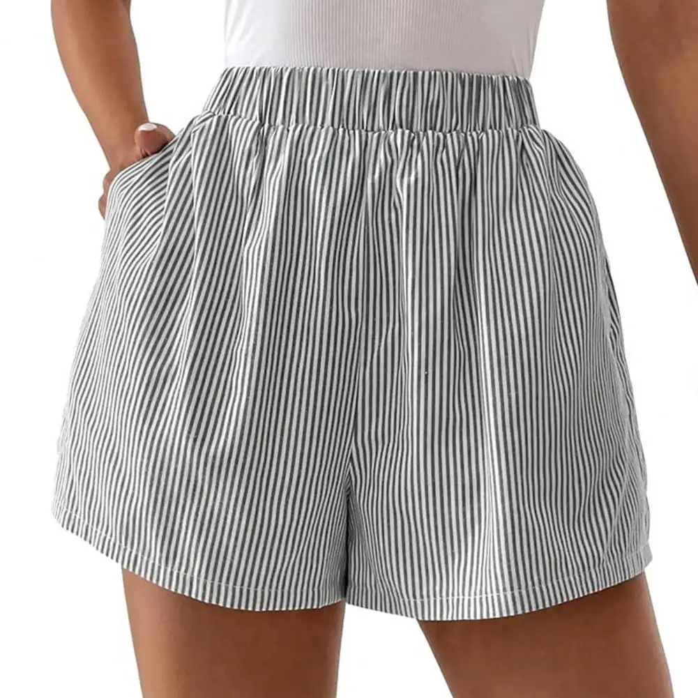 

Women Casual Shorts Striped Print Women's Pajama Shorts with High Elastic Waist for Summer Loungewear Beachwear Casual for Women