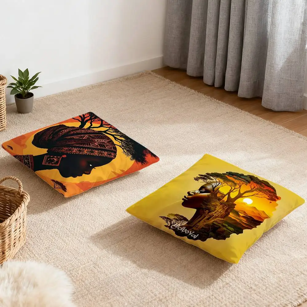 

African American Woman Pillow Case Multi sized car cushions, luxurious home sofas, decorative pillowcases