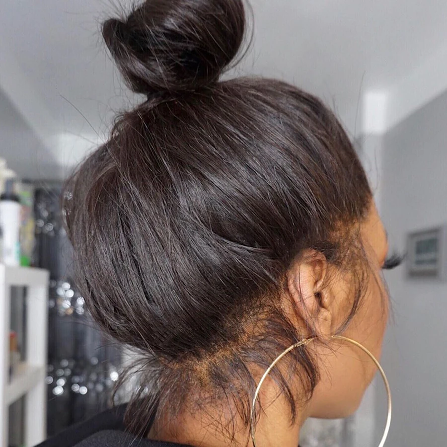 Osso reto 13x4 13x6 peruca dianteira do laço cabelo humano 36 38 polegadas peruca de renda de alta densidade hd 360 peruca cheia do laço cabelo humano pré arrancado
