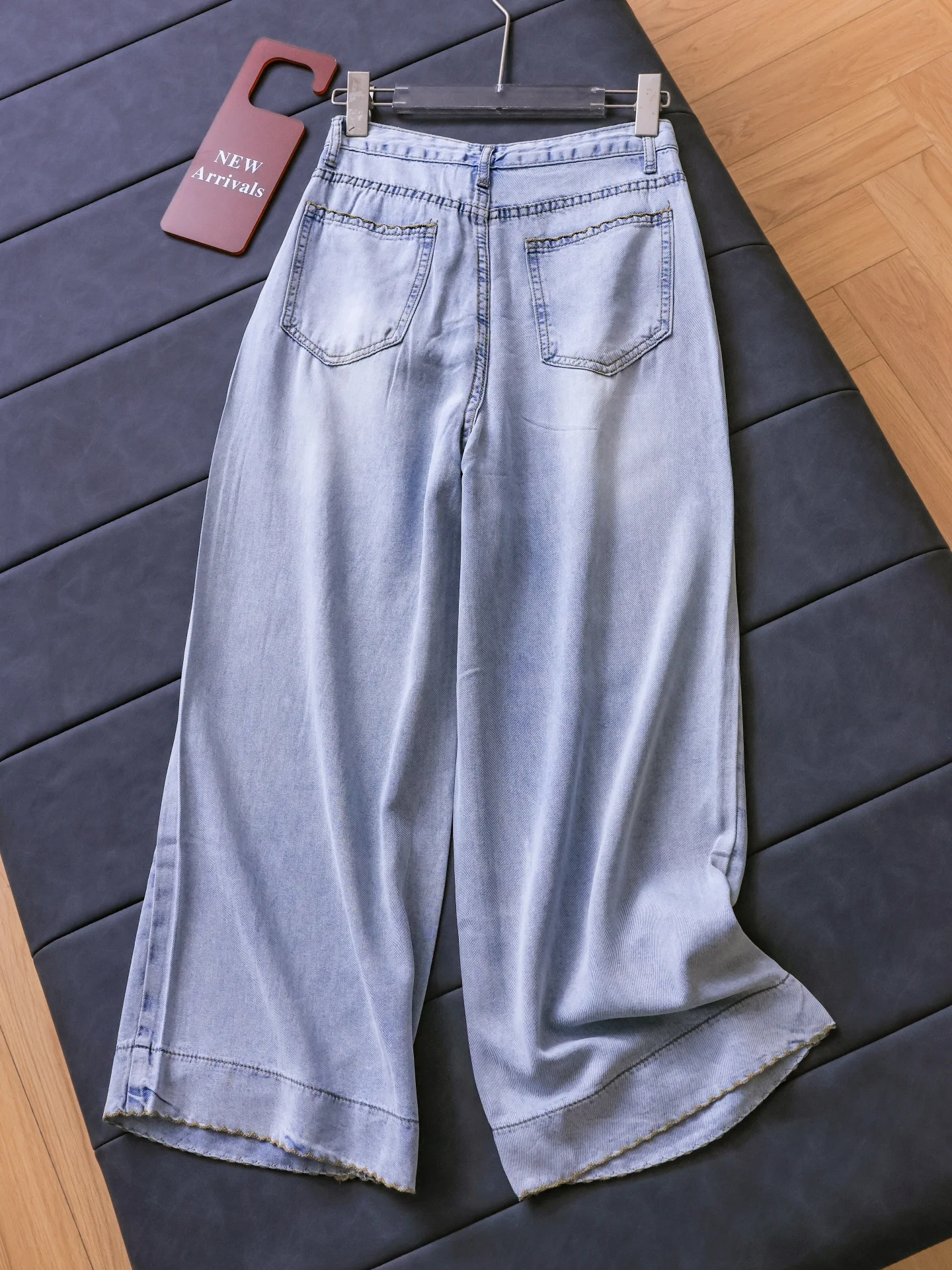High Waist Straight Leg Loose Fit Denim Jeans Women's Summer Breathable Comfortable Skin-Friendly  Nine Points Pants
