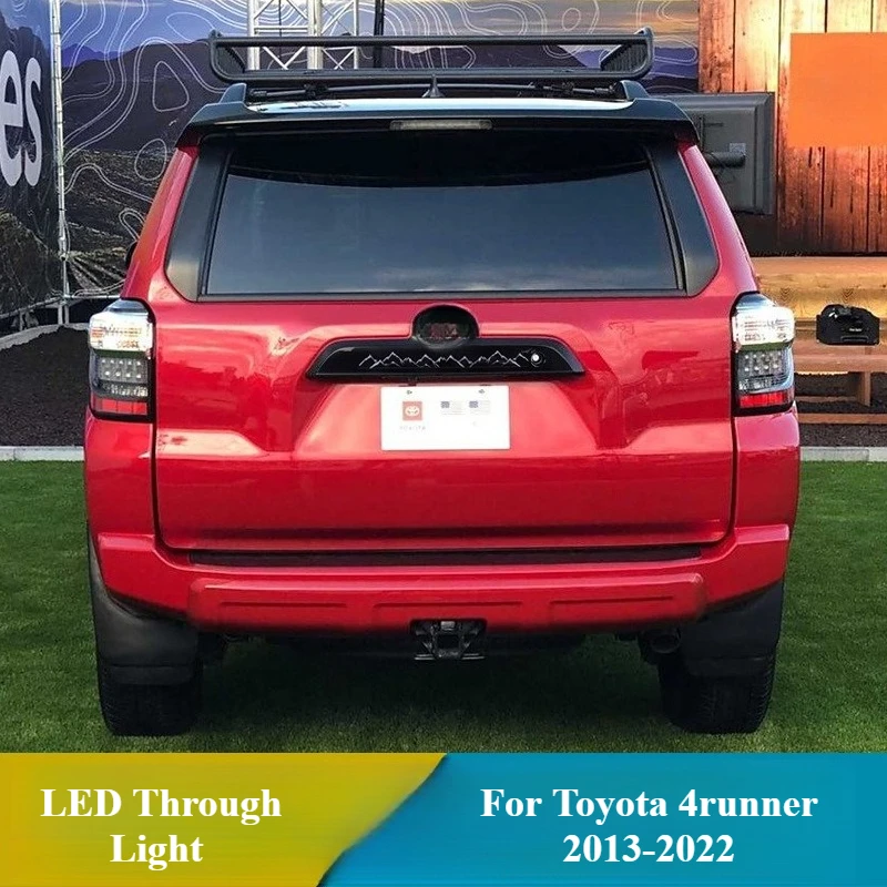 لتويوتا 4 عداء 4 عداء 2013-2022 LED من خلال ضوء لوحة ترخيص أضواء الضوء الخلفي الخلفي الضباب مصباح الفرامل ضوء 12 فولت عاكس