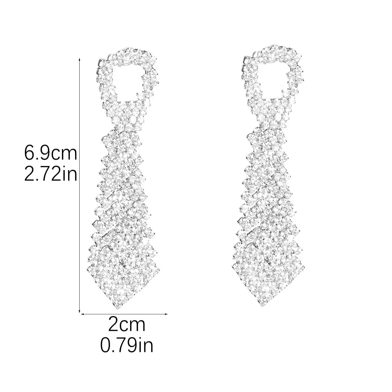 Design sense of personality exaggerated full diamond tie earrings female fashion temperament versatile ear jewelry