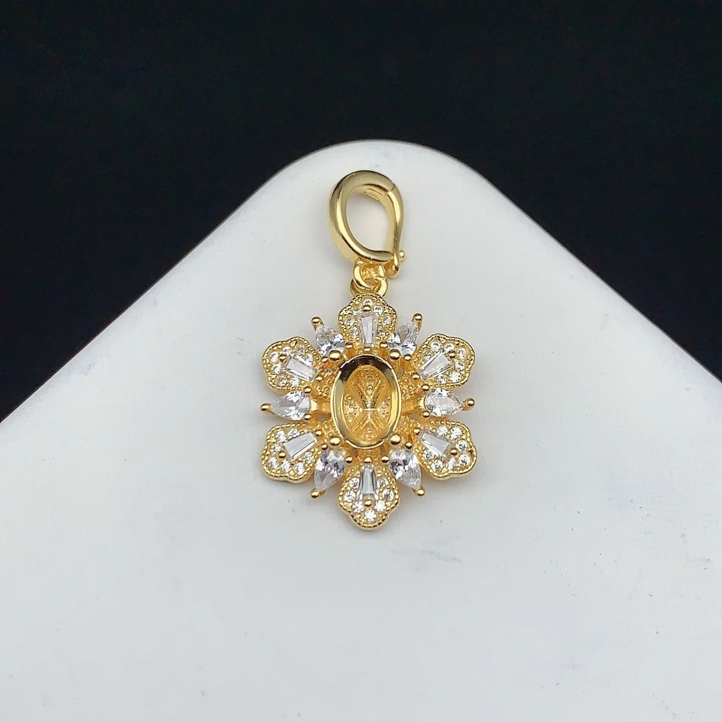 MeiBaPJ البطانة بيضاوي الشكل 5*7 مللي متر S925 فضة لتقوم بها بنفسك قلادة فارغة إعداد الهدايا النسائية غرامة مجوهرات التوصيل المجاني بالجملة #5