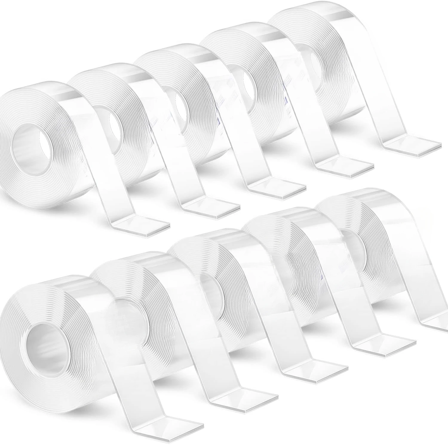 10 Rolls-9.85 FT Double Sided Mounting Tape Heavy Duty Removable,Clear Thick Nano Tape Adhesive Reusable