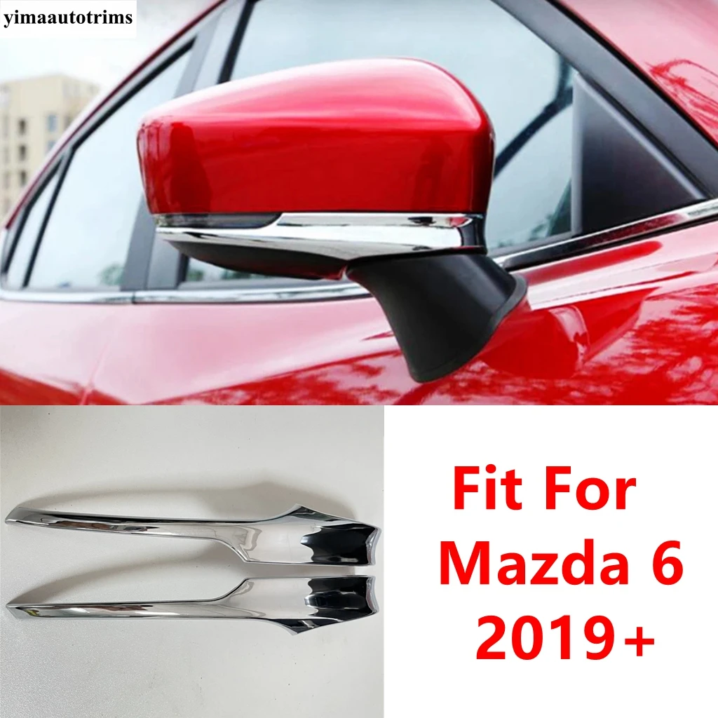 

Car Door Rearview Mirror Strip Decoration Protection Cover Trim ABS Chrome Accessories Exterior Kit Fit For Mazda 6 2019 - 2024