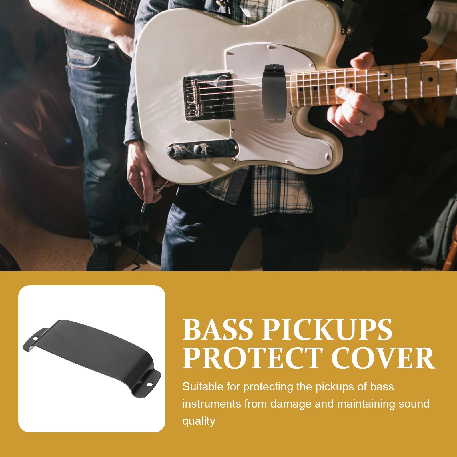 

Bass Pickup Cover Electric Guitar Bridge Zinc Alloy Protective Protection Plate