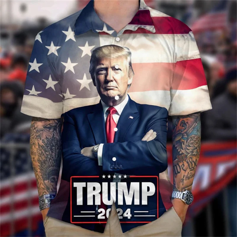 United States Flag Donald · Trump Shooting Raise Your Fist Pictures Never Surrender July 14, 2024 3D Funny Hawaii Shirts Blouses