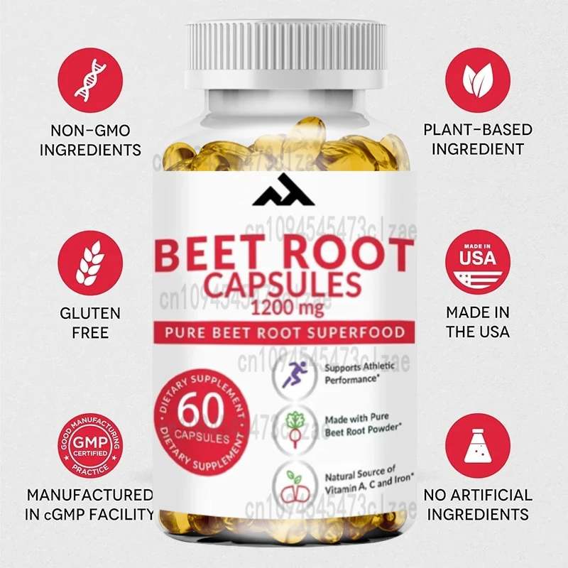 

Beetroot Capsules -1200 Milligrams Per Serving -60 Capsules of Beetroot Powder