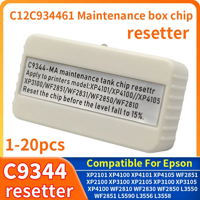 C9344 Maintenance Box Tank Chip Resetter For Epson L3550 L5590 L3556 L3558 XP4105 WF-2830 WF-2850 2910 WF-2950 2930 2935 Printer