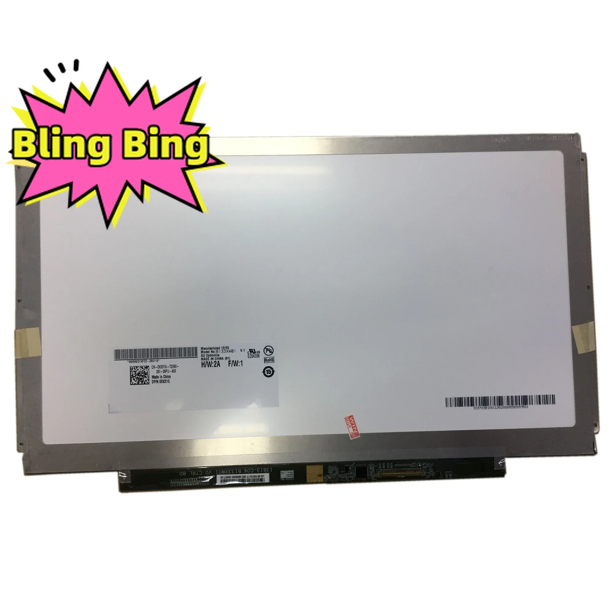 B133XW01 V.1 fit N133BGE-L41 LTN133AT16 LP133WH2 TLE1 B133XW01 V.0 B133XW03 V.1 13.3Inch 60Hz 40 pins EDP Laptop LCD Screen LED