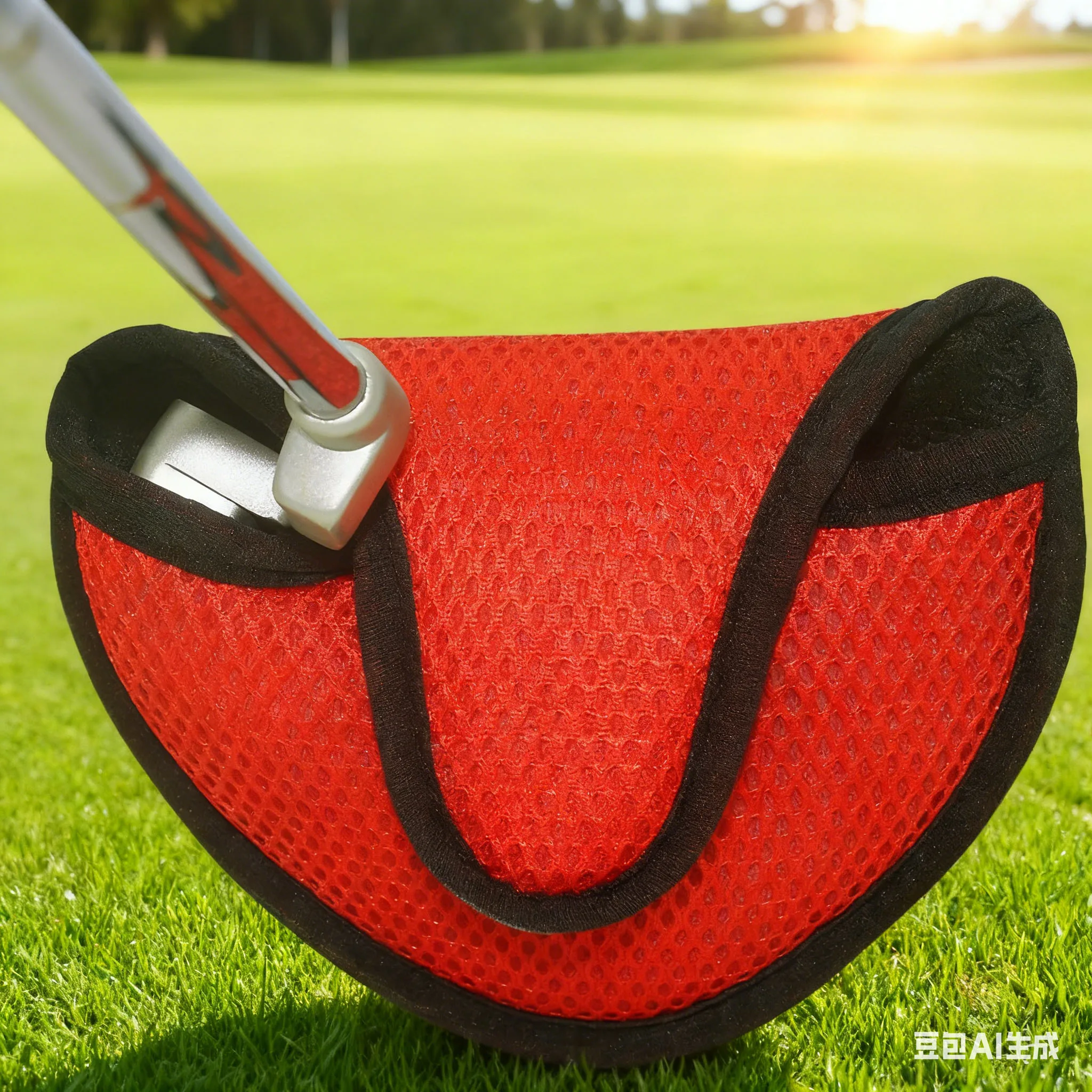 

1 Pc Golf Mallet Cover 16x12cm Nylon Mesh Thickened Semicircle Push Rod Head Cover For Golf Club Cover Replacement Accessories