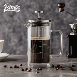 350ML/600ML Glass French Press Heat-resistant Double-layer Filter Coffee Pot Household Filter Shared Pot Coffee Tool With Filter